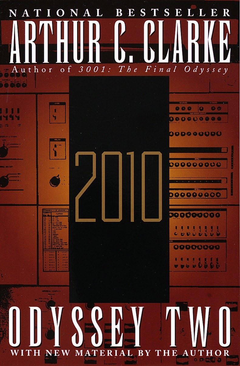 Book cover of '2010: Odyssey Two' by Arthur C. Clarke with a red and black design.
