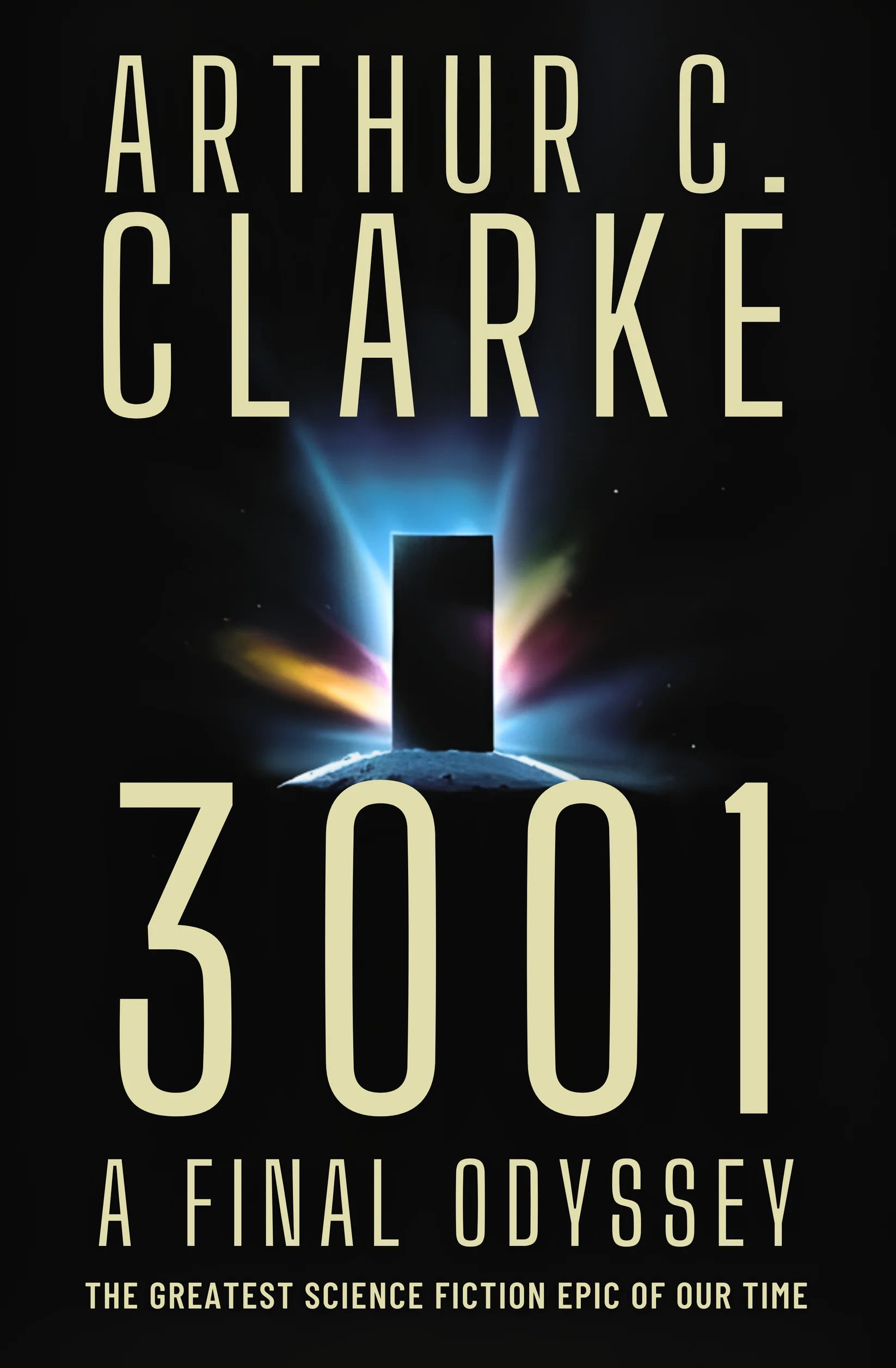 Book cover of '3001: A Final Odyssey' by Arthur C. Clarke with a dark background and prominent text.